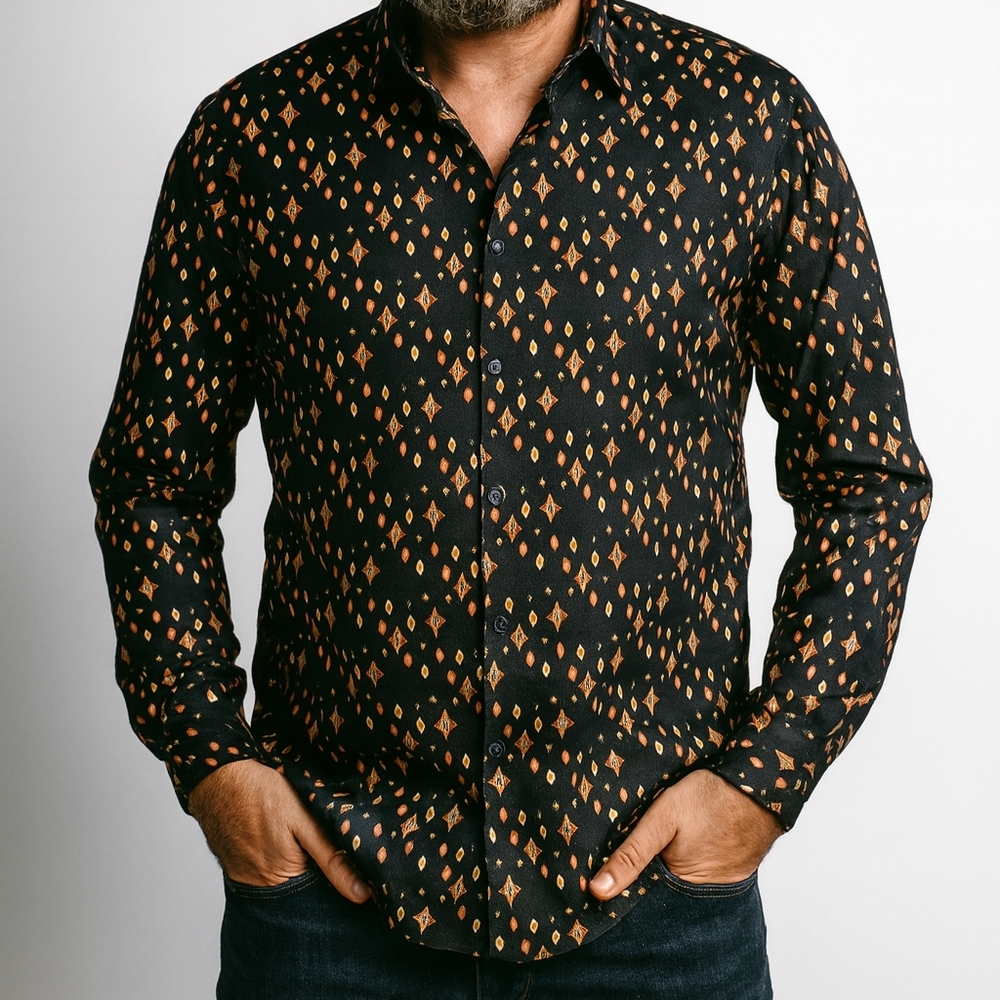Silver Stone Button Up Shirt Mens Size 2 XL Black